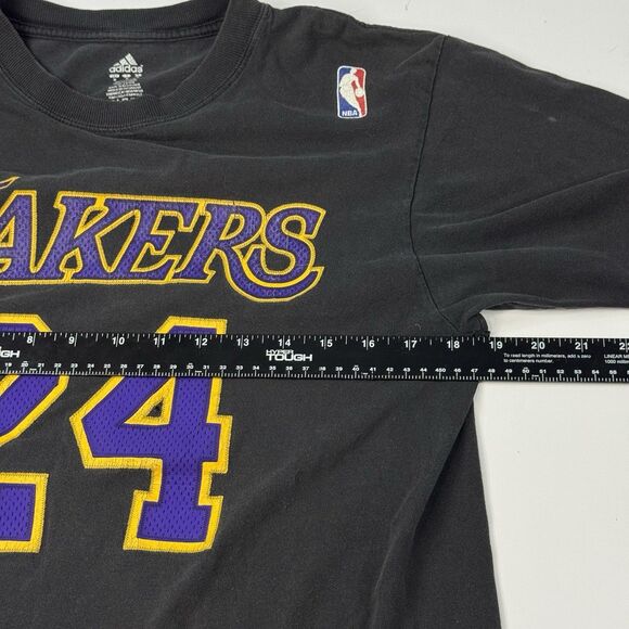Adidas Kobe Bryant Los Angeles Lakers #24 NBA T-Shirt Black Mens Size M - Picture 6 of 7